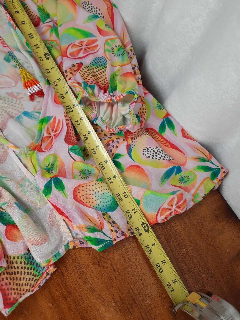 FARM Rio Anthropologie Citrus & Kiwi Wrap Top - Picture 13 of 16